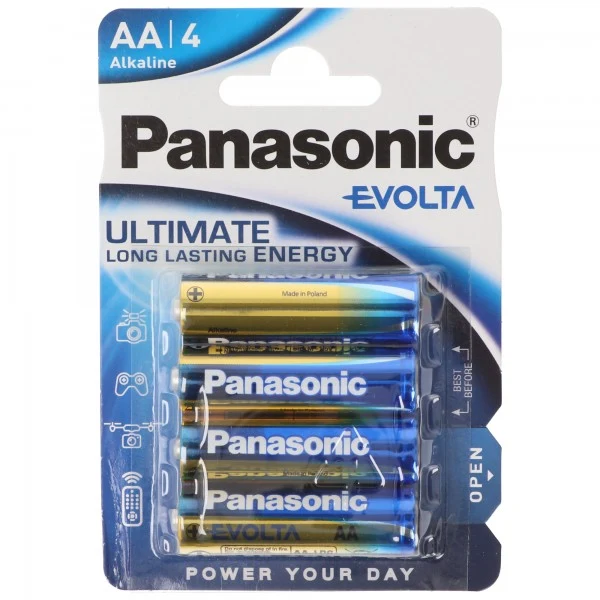 4er Blister Panasonic EVOLTA Batterie die neue Alkaline Batterien Mignon/AA