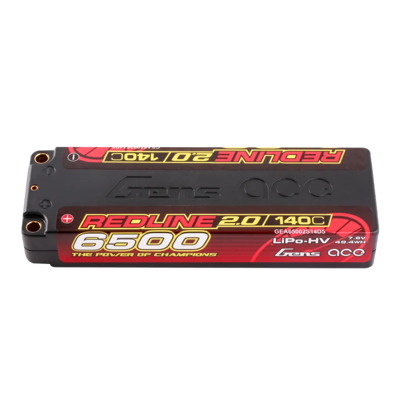 Gens ace Redline 2.0 Serie 6500 mAh 7,6 V 140 C 2S1P HardCase HV Lipo-Akku mit Hardcase 57#