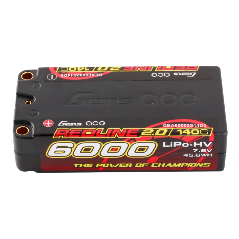 Gens Ace Redline 2.0 Serie 2S 6000mAh 7,6V 140C 2S2P Hardcase HV Lipo Akku