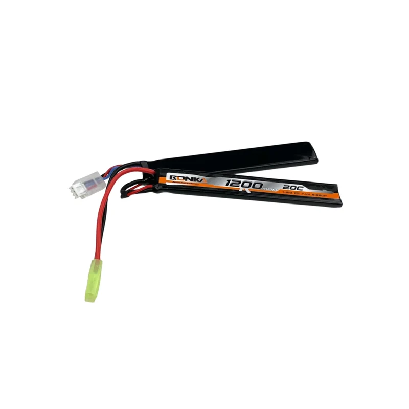 Bonka Airsoft Lipo Akku 1200mAh 2S 7,4V 20C-2-Mini Tam-Dual-Panel