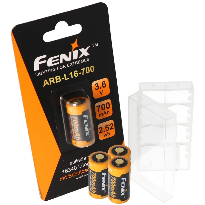 4x CR123 A Li-Ion Akku mit 3,7 Volt, min. 700mAh, typisch 760mAh, max. 820mAh Kapazität inkl. Akkubox ideal für Überwachungskamera Arlo, LED-Taschenlampen