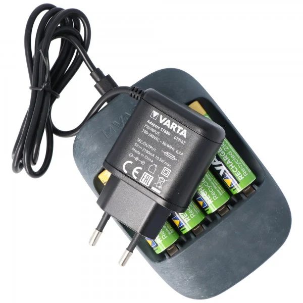 Varta 57680 Eco Charger inklusive 4x AA 2100mAh 56816 50 Prozent Bioplastic