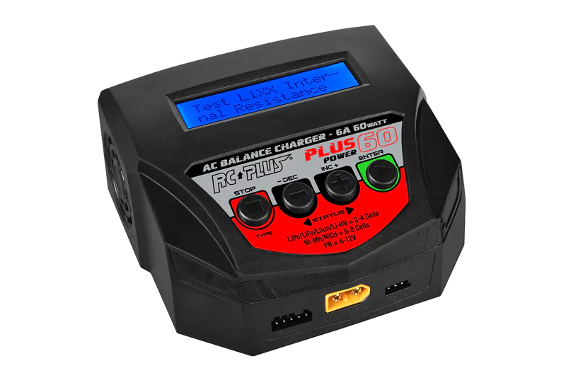 RC Plus - Power Plus 60 Ladegerät - AC 60W - 1x 4S Lixx - 8 Nixx - 12V PB