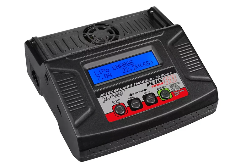 RC Plus - Power Plus 80 Ladegerät - AC-DC - 80W - 1x 6S Lixx - 15 Nixx - 20V PB