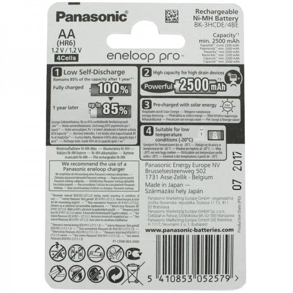 Eneloop Pro 1,2V 2500mAh HR-3UWX 8er Pack inkl. Akkubox
