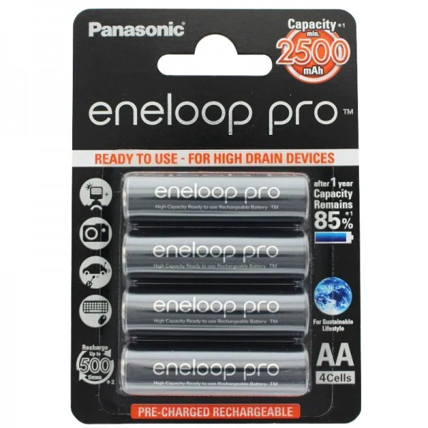Eneloop Pro 1,2V 2500mAh HR-3UWX 4er Pack inkl. Akkubox