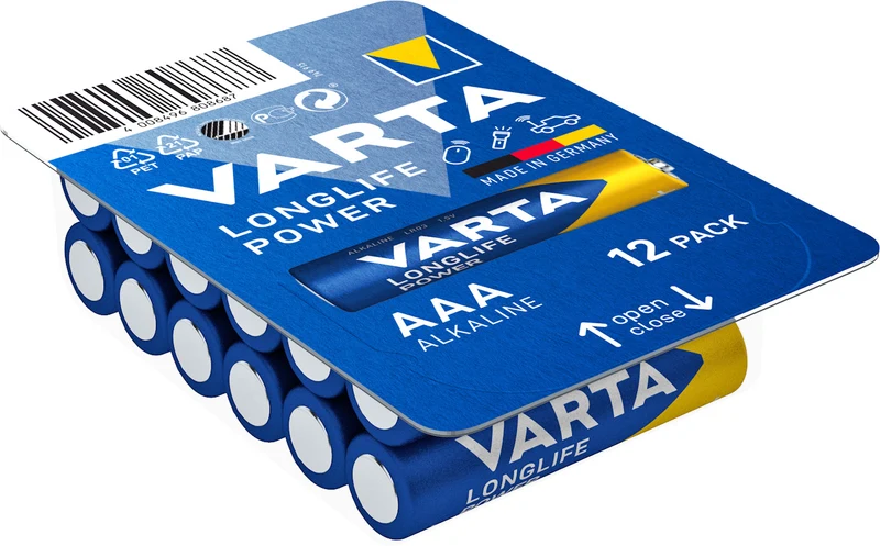 Varta Batterie Alkaline Micro AAA LR03 1,5V Longlife Power 12er-Pack