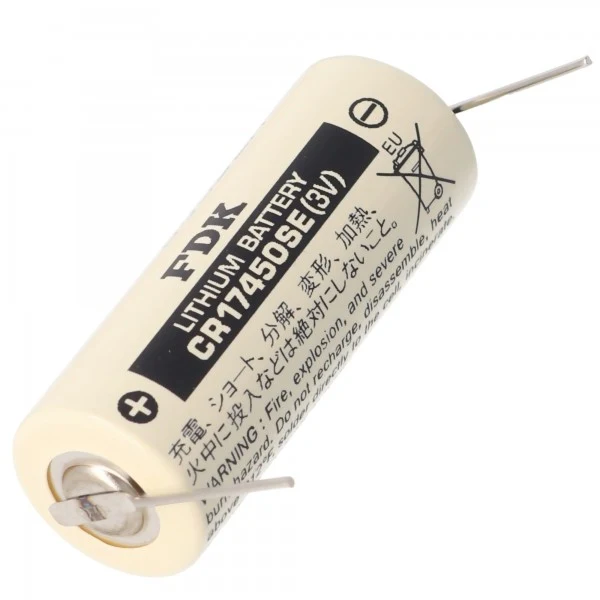 Sanyo CR17450SE 3V 2500mAh Size A mit Lötpadel Lithium Batterie