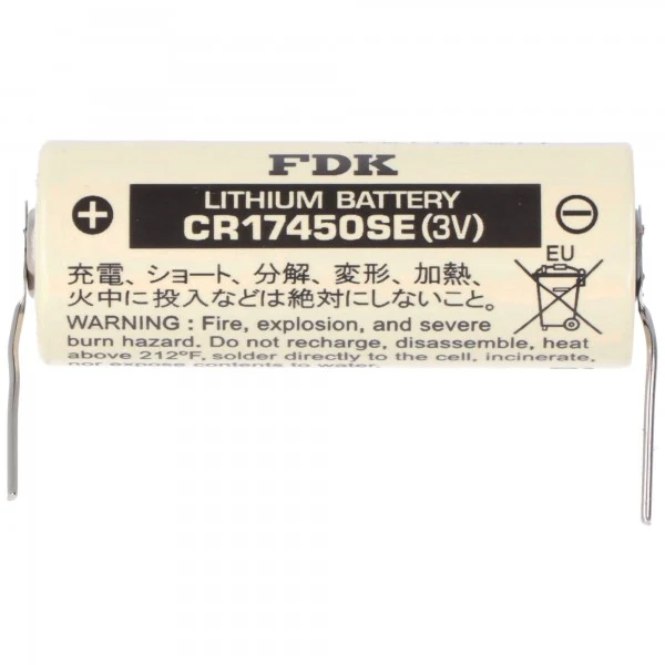 Sanyo CR17450SE 3V 2500mAh Size A mit Lötpadel Lithium Batterie