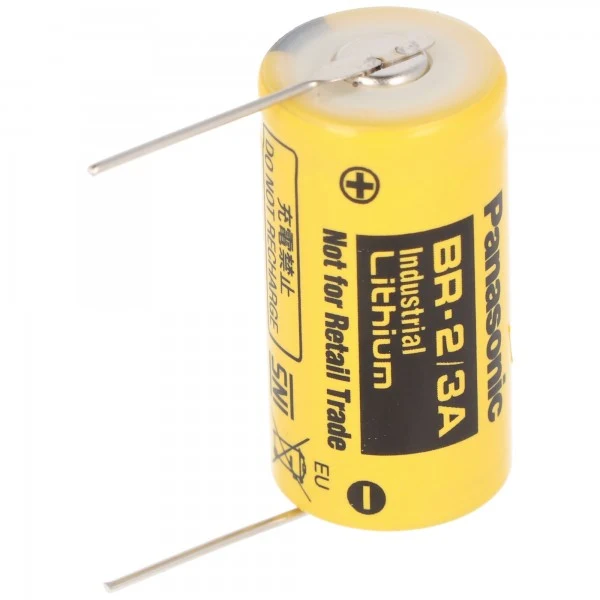 Panasonic BR-2/3A Lithium Batterie 3 Volt mit Lötpaddel zum Einlöten
