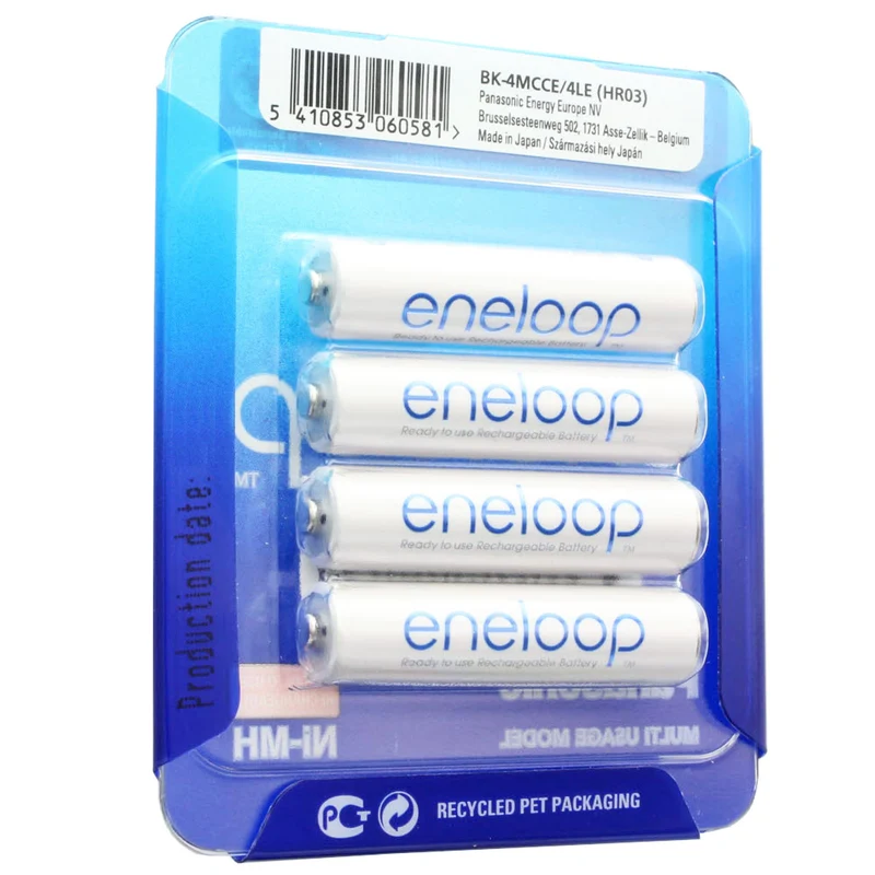 Panasonic eneloop Standard (ehem. Sanyo eneloop Standard) Akku AAA HR-4UTGA 800mAh 4er + AccuCell Box AAA