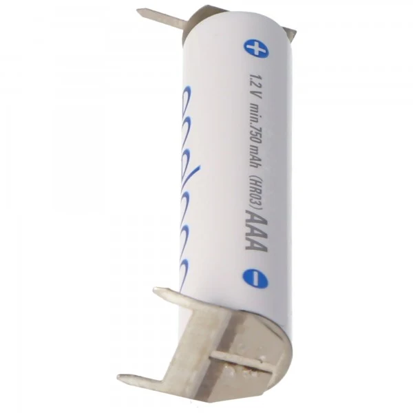Panasonic Eneloop BK-4MCC Micro AAA NiMH Akku mit 3er Printkontakten Maße 44,5x10,5mm, Rastermaß 7mm