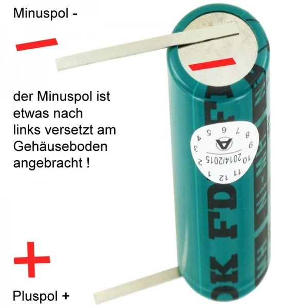 AccuCell Ersatz-Akku (OB27) für elektrische Zahnbürste für Braun Oral B Triumph 5000 Serie -NiMH, unbedingt Abmessungen 50x17mm beachten