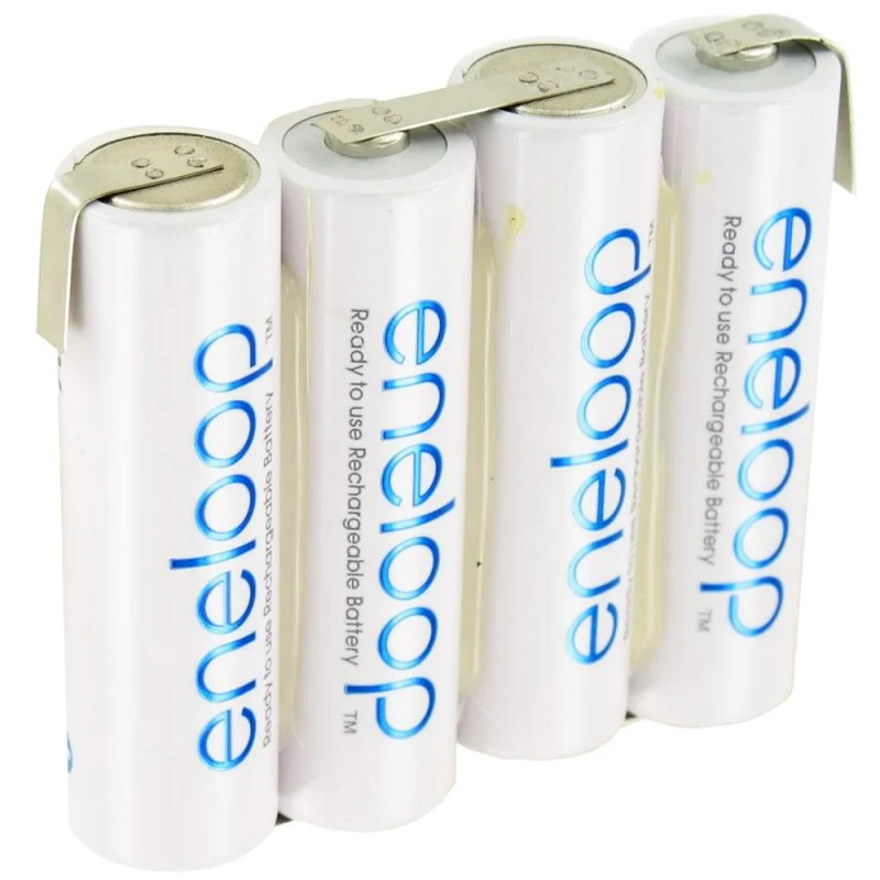 Panasonic eneloop Standard 4,8 Volt AkkuPack nebeneinander F1x4 mit bis zu 2000mAh