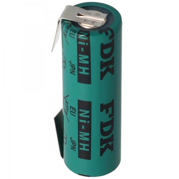 4/5AA NiMH Akku FDK 1,2 Volt 1100mAh mit Lötfahnen U-Form, Industrieausführung Flattop 43x14,2mm