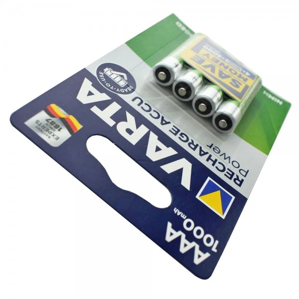 Varta Power Akku NiMH Akku AAA Micro 1,2V 1000mAh 4er Pack