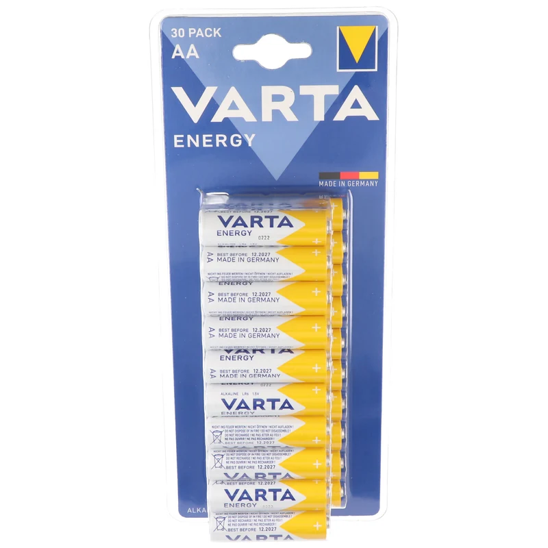 Varta Energy Batterie Alkaline Mignon AA LR06 1,5V 30er Pack