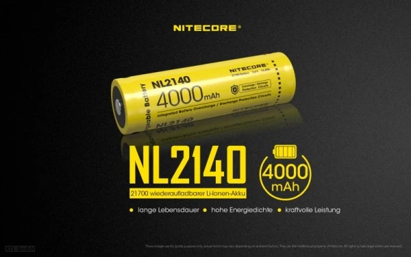 Nitecore NL2140 21700 3,7V 4000mAh Li-Ion Akku