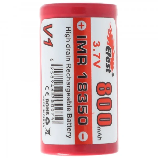 Efest IMR 18350 V1 3,7V 800mAh Pluspol flach ungeschützt Li-Ion Akku