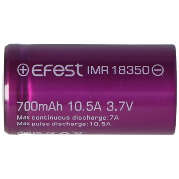 Efest Purple IMR18350 3,7V 700mAh (Pluspol flach) Li-Ion Akku
