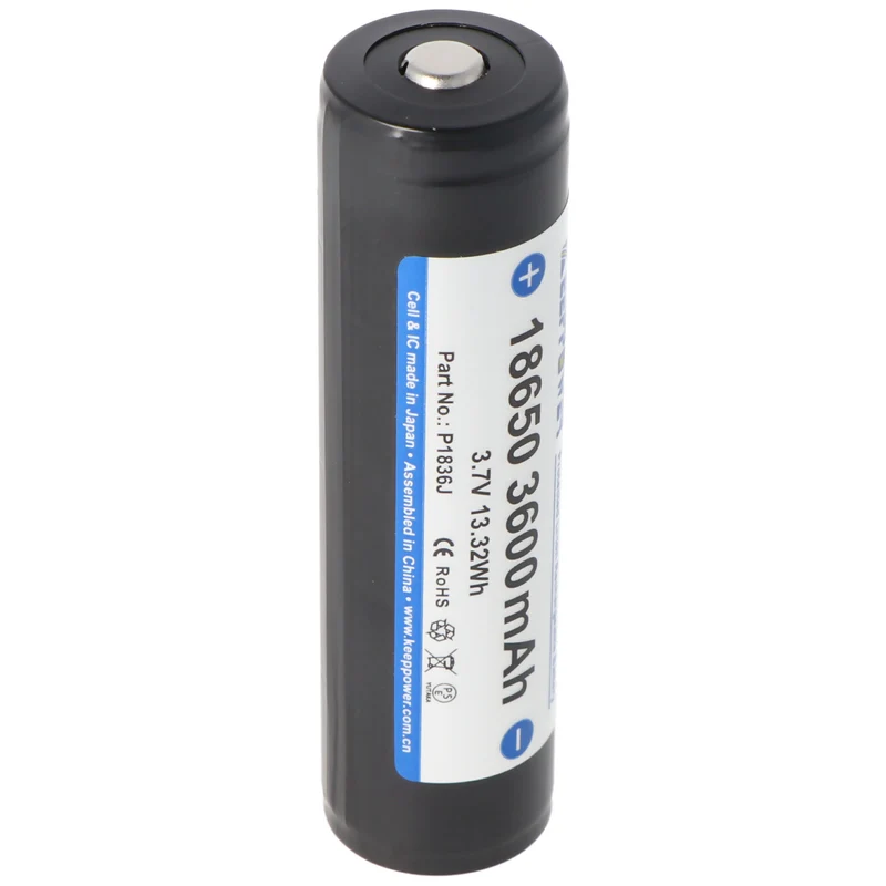Keeppower 18650 3,7V 3600mAh mit Schutzelektronik Li-Ion Akku