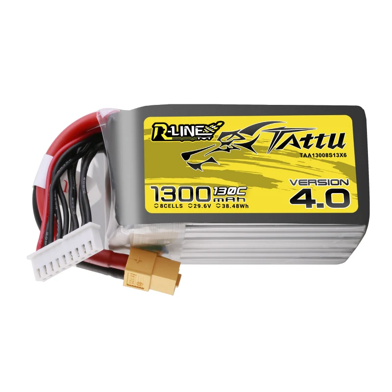 Tattu R-Line Version 4.0 8S 1300mAh 29,6V 130C 8S1P XT60 Lipo Akku