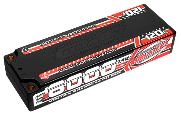 Team Corally C-49523 Voltax 120C Lipo Battery 8000Mah 7.4V Stick 2S 4Mm Bullit