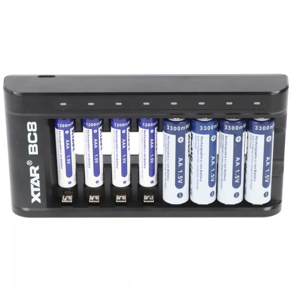 Xtar BC8 Schnell-Ladegerät Li-Ion 1,5V NiMH 1,2V Akkus AA AAA