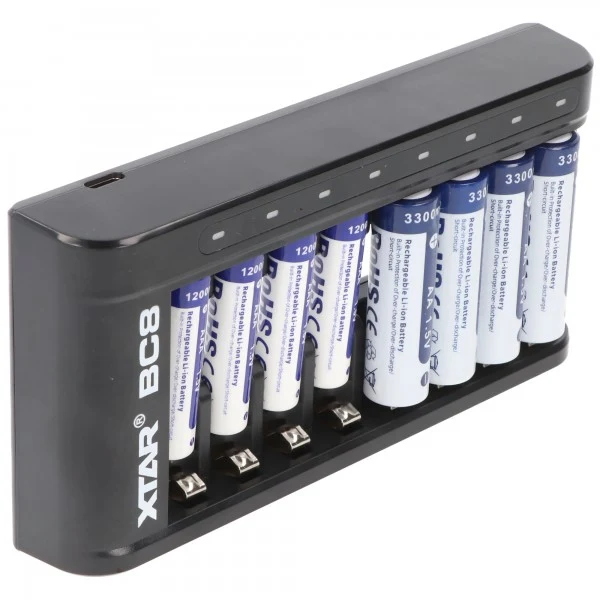 Xtar BC8 Schnell-Ladegerät Li-Ion 1,5V NiMH 1,2V Akkus AA AAA