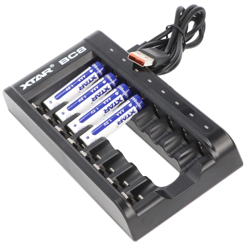 Xtar BC8 Schnell-Ladegerät Li-Ion 1,5V NiMH 1,2V Akkus AA AAA