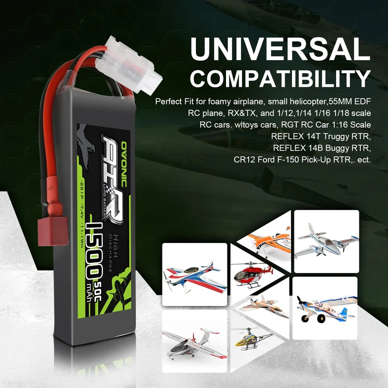 Ovonic Air 2S 1500mAh 7,4V 50C Deans-Stecker LiPo Akku