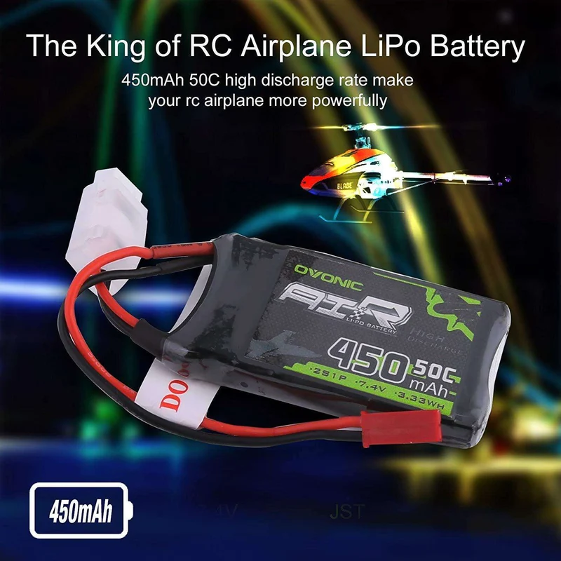Ovonic Air 2S 450mAh 50C 7,4V JST-Stecker LiPo Akku (2 Stück)