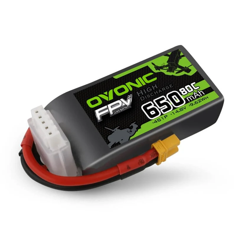 Ovonic FPV 4S 650mah 14,8V 80C XT30 Lipo Akku (2 Stück)