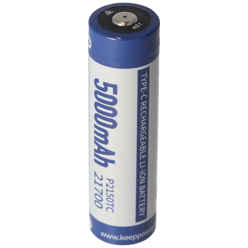 Keeppower 21700 3,7V 5000mAh PCB Schutz inkl. USB-C P2150TC (ohne Kabel) Li-ion Akku