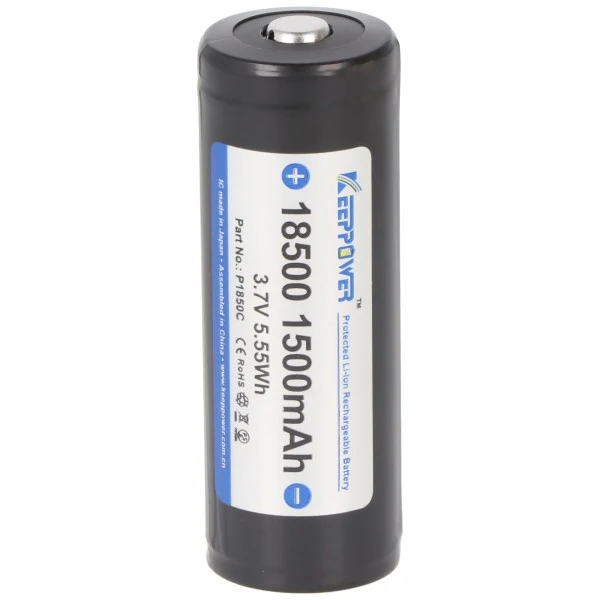 Keeppower 18500 3,7V 1500mAh geschützt Li-Ion Akku