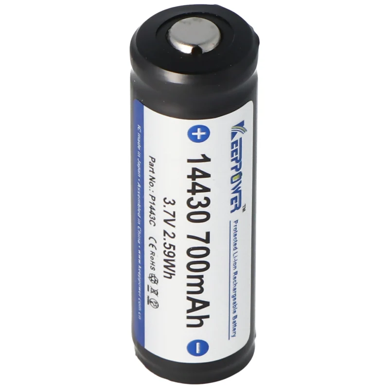 Keeppower 14430 3,7V 700mAh geschützt Li-Ion Akku