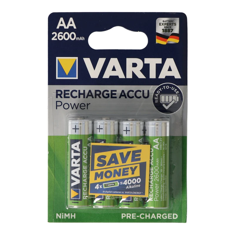 Varta Ready2Use 2600mAh Mignon AA Akkus 4er Pack inkl. AccuCell Akkubox