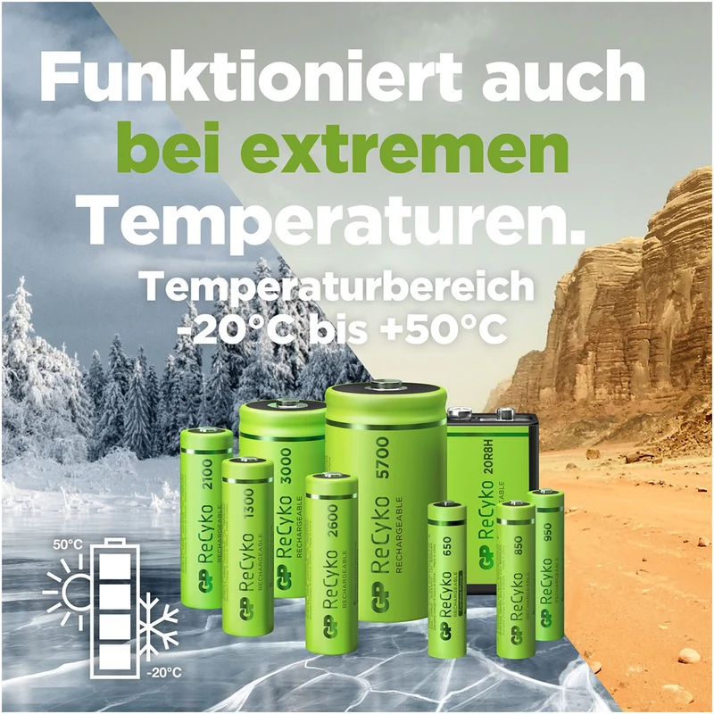 GP Batteries AAA Micro Akku GP NiMH 1,2V 850mAh ReCyko (8 Stück)