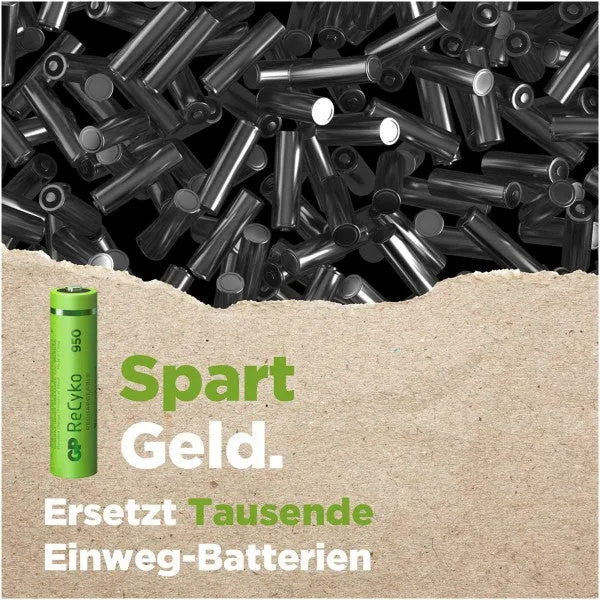 GP Batteries AAA Akku GP NiMH 1,2V 950mAh ReCyko (4 Stück)