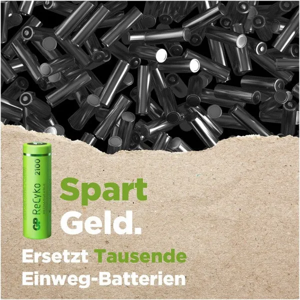 GP Batteries AA Akku GP NiMH 1,2V 2100mAh ReCyko (2 Stück)