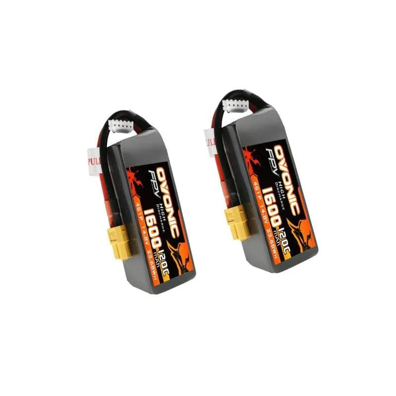 Ovonic FPV 4S 1600mAh 120C 14,8V FPV Racing XT60 LiPo Akku (2 Stück)