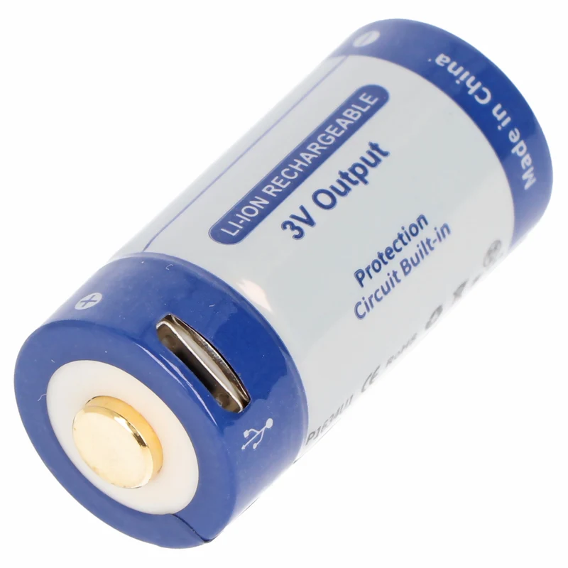 Keeppower RCR123A 3.0 Volt 880mAh 1,5A Lithium Ionen Akku 16340 micro USB