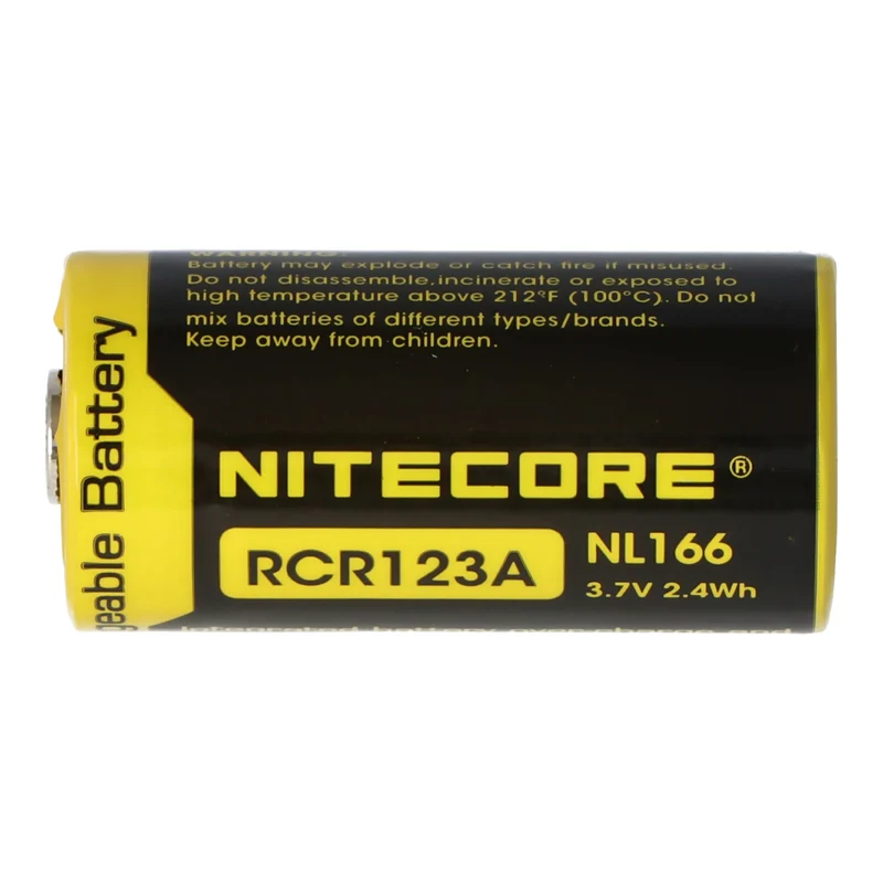 Nitecore CR123A NiteCore 16340 Li-Ion Akku 2/3A Zelle für Leuchten 3,7 Volt 650mAh