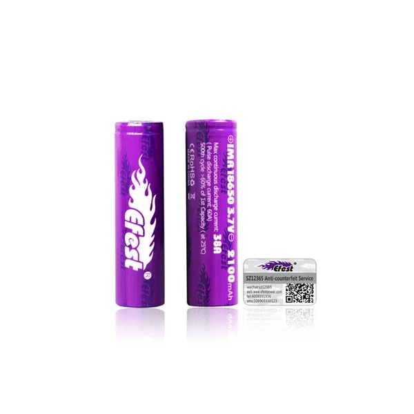 Efest Purple IMR18650 2100mAh 3,6V - 3,7V Li-Ion-Akku 30A