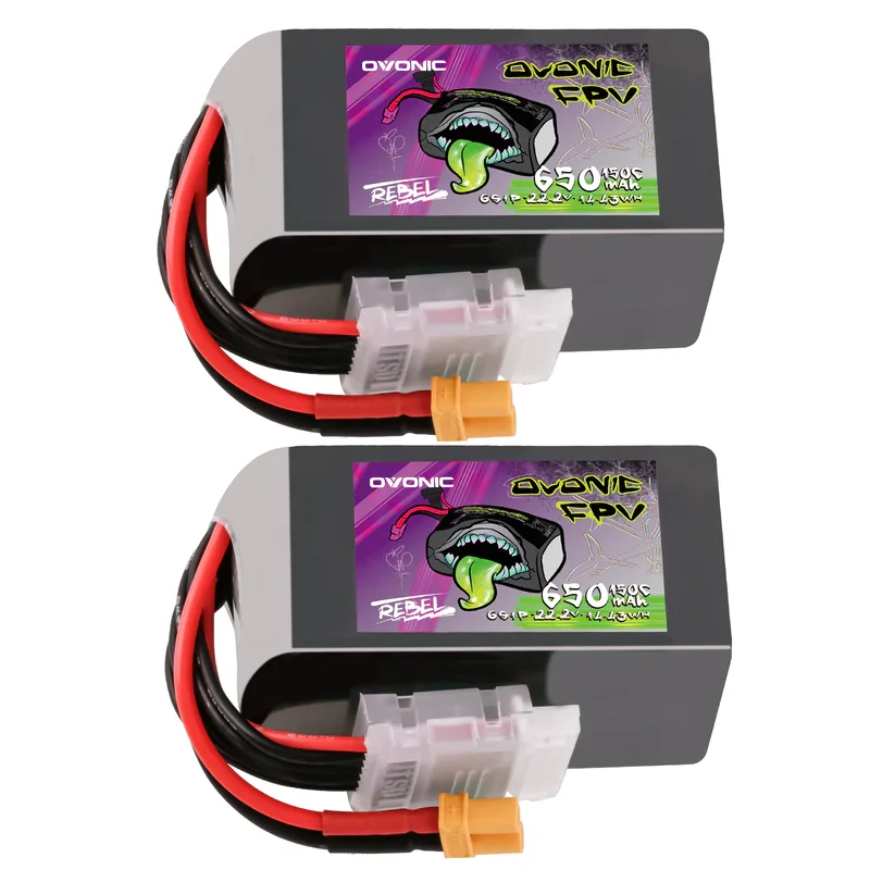 Ovonic Rebel 2.0 6S 650mAh 150C 22,2V XT60 Lipo Akku (2 Stück)