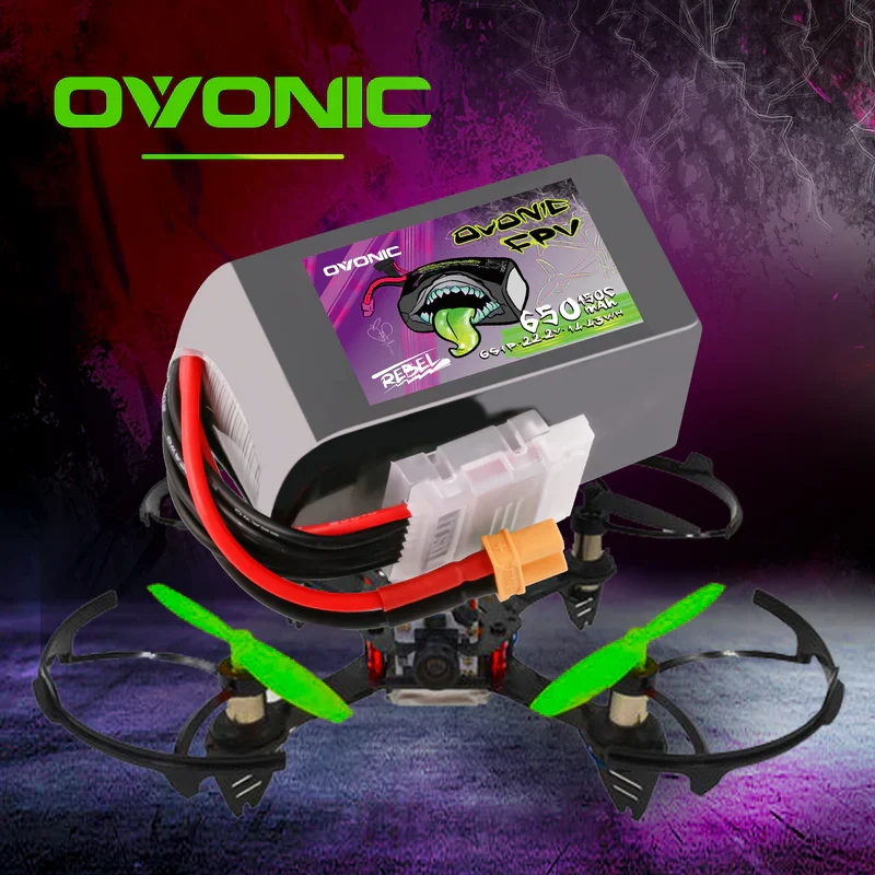 Ovonic Rebel 2.0 6S 650mAh 150C 22,2V XT60 Lipo Akku (2 Stück)