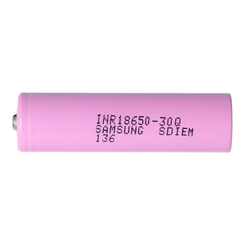 Samsung INR18650-30Q - 3,6V bis 3,7V, 3000mAh 15A Button Top Abmessungen 66x18,3mm beachten