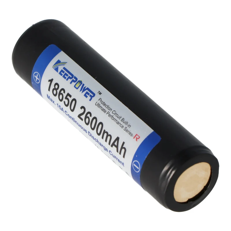 Keeppower R 18650 2600mAh 3,6V - 3,7V Li-Ion-Akku geschützt (Pluspol erhöht)