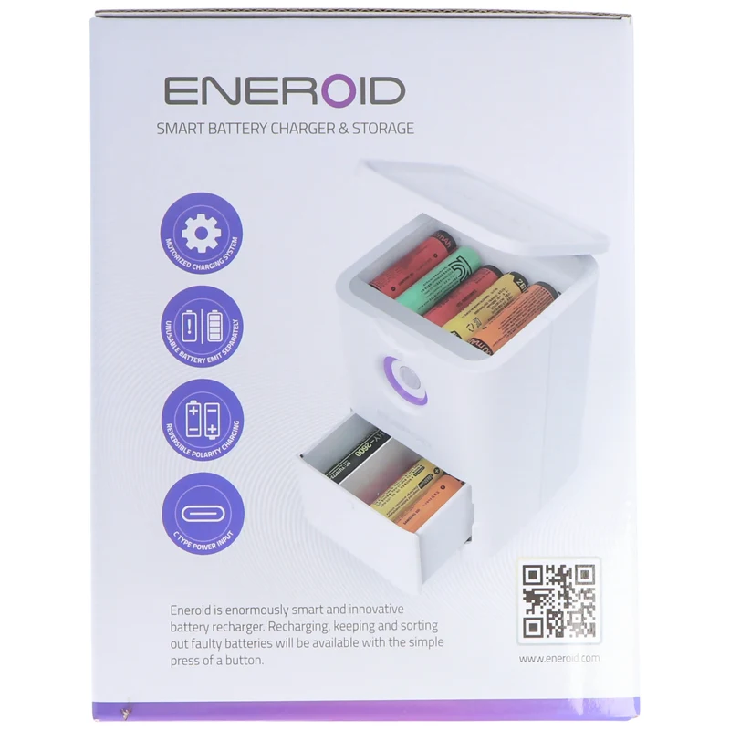 Eneroid Ladegerät für bis zu 7 18650 Li-Ion Akkus autom.Sortierfunktion von defekten Akkus oder Batterien