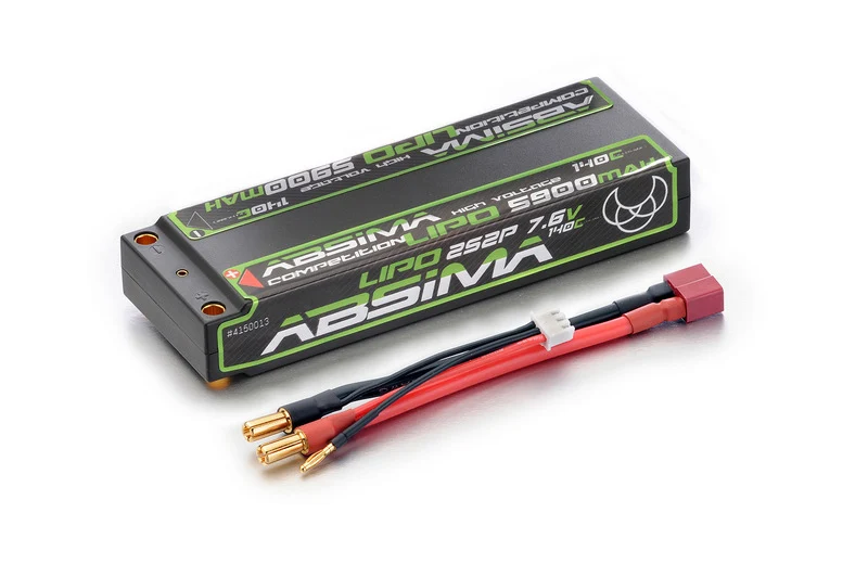 Absima Competition Lipo 5900mAh 140C 2S2P HV HC 5mm